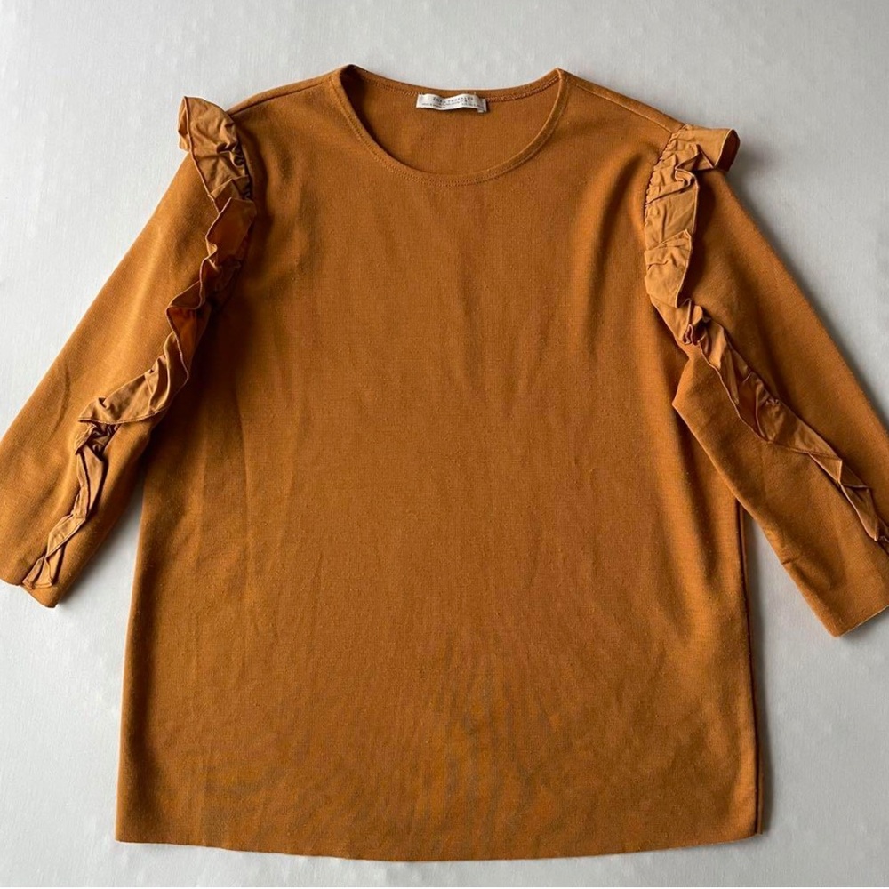 Zara Size Small Mustard Yellow Business Casual Top